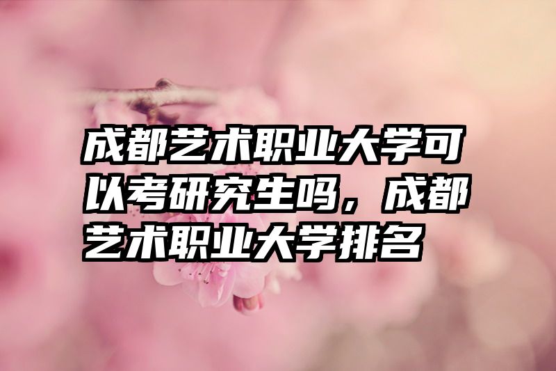 成都艺术职业大学可以考研究生吗,成都艺术职业大学排名