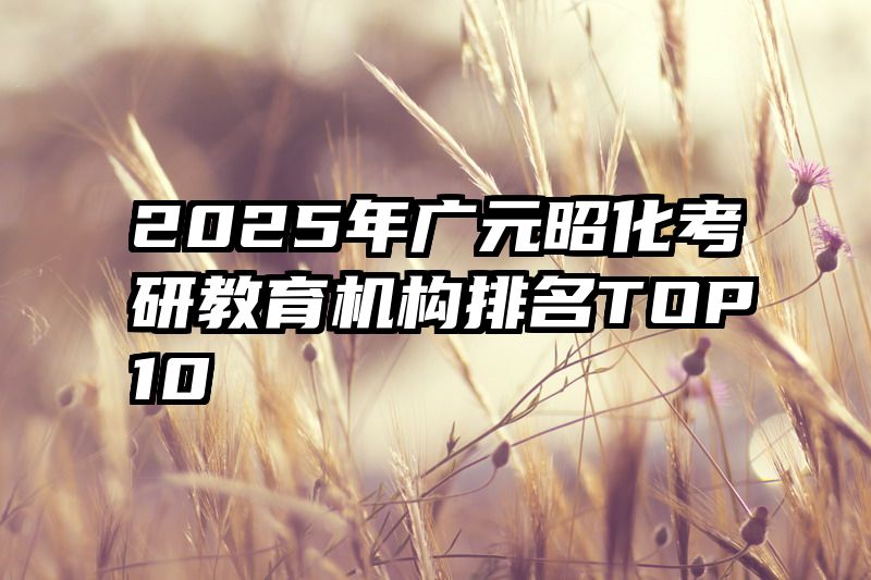 2025年广元昭化考研教育机构排名TOP10