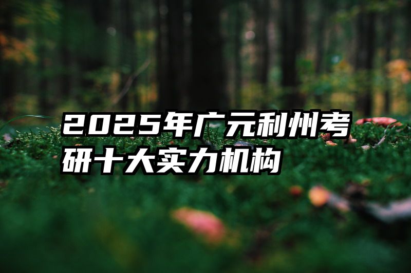 2025年广元利州考研十大实力机构