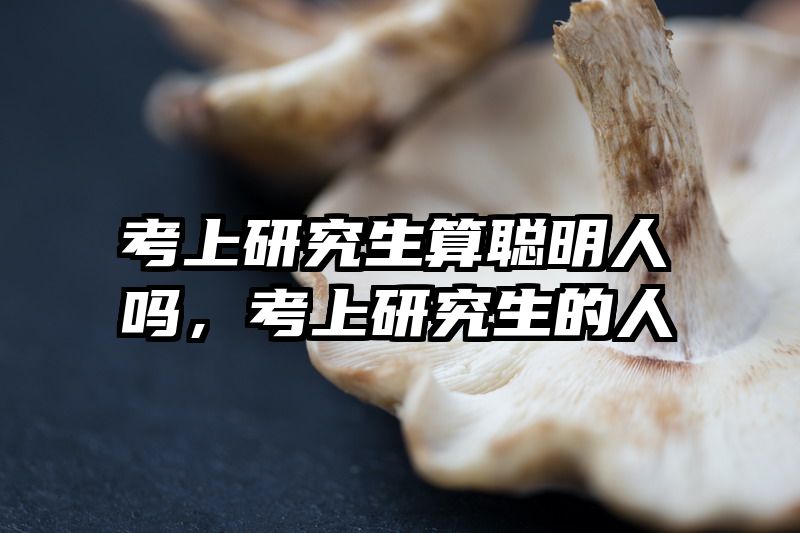 考上研究生算聪明人吗，考上研究生的人