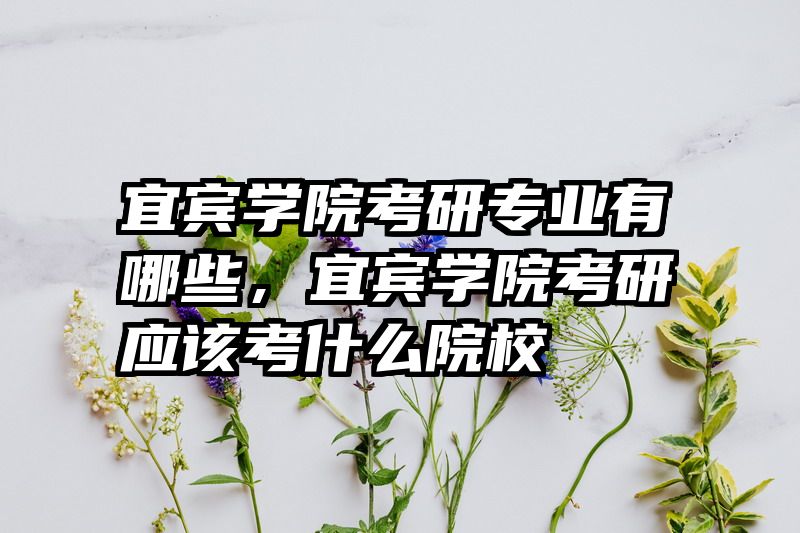 宜宾学院考研专业有哪些，宜宾学院考研应该考什么院校