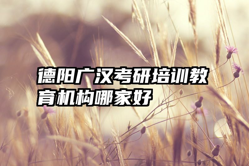 德阳广汉考研培训教育机构哪家好