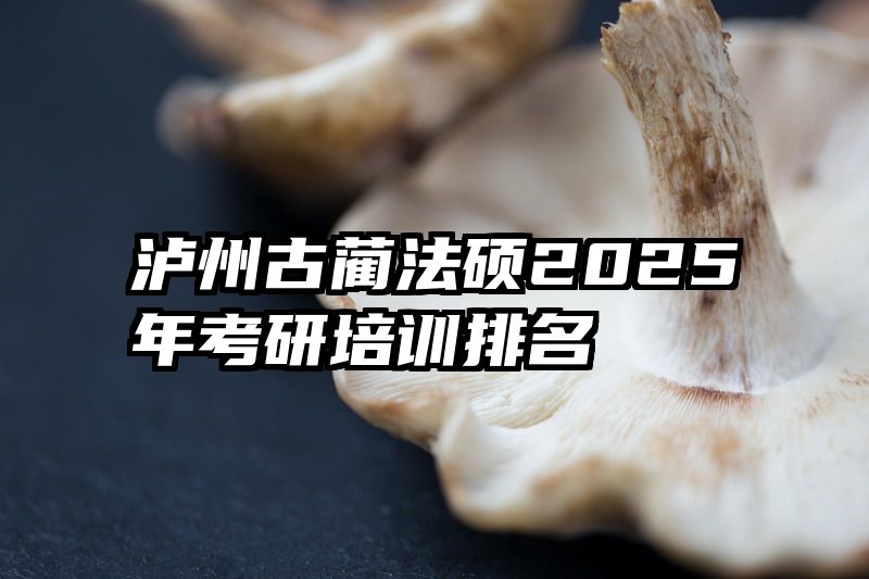泸州古蔺法硕2025年考研培训排名