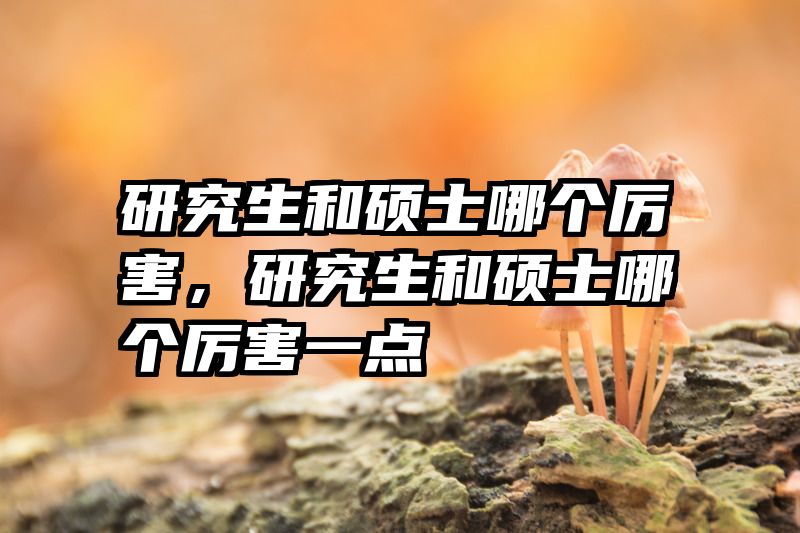 研究生和硕士哪个厉害,研究生和硕士哪个厉害一点