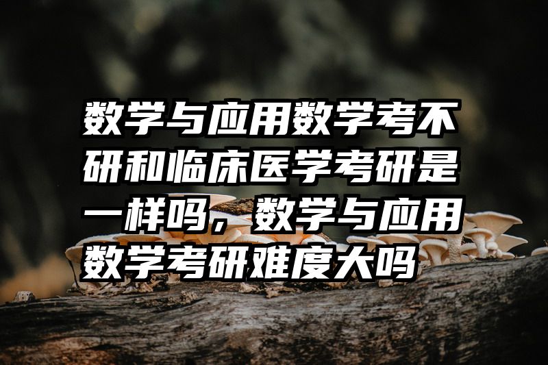 数学与应用数学考不研和临床医学考研是一样吗，数学与应用数学考研难度大吗