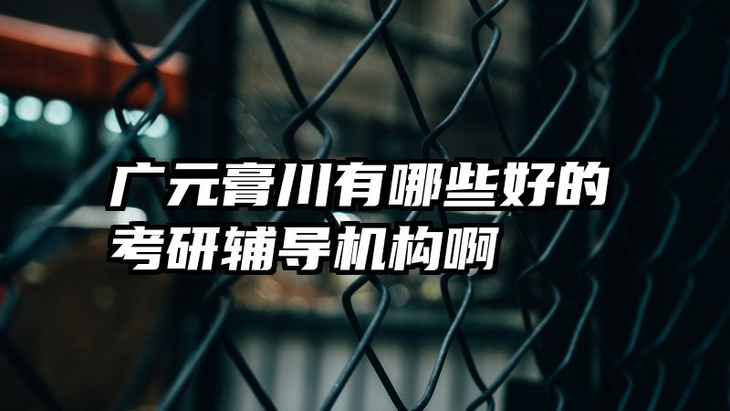 广元膏川有哪些好的考研辅导机构啊