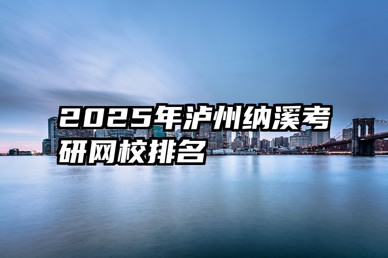 2025年泸州纳溪考研网校排名