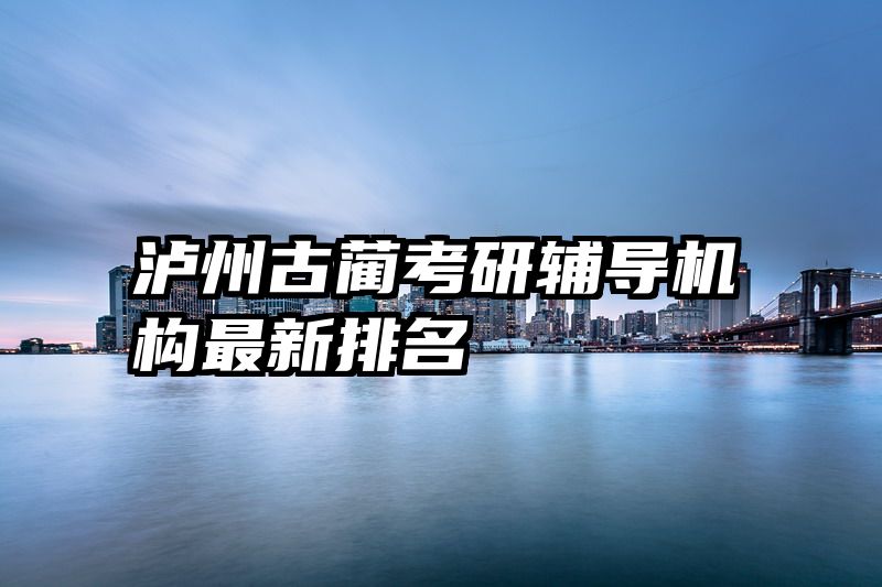 泸州古蔺考研辅导机构最新排名