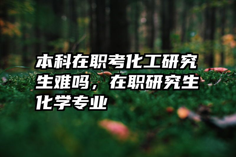 本科在职考化工研究生难吗，在职研究生化学专业