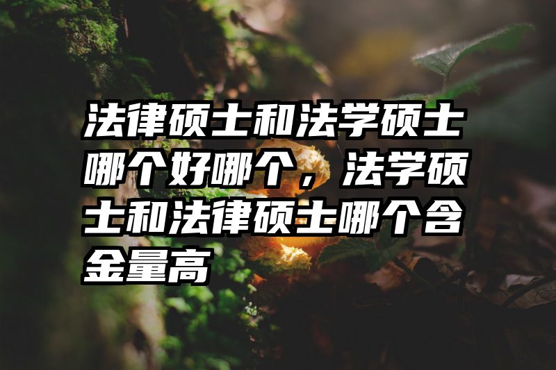 法律硕士和法学硕士哪个好哪个,法学硕士和法律硕士哪个含金量高