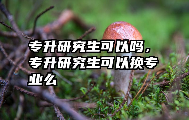 专升研究生可以吗,专升研究生可以换专业么