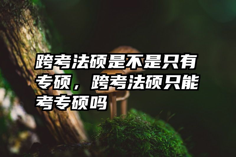 跨考法硕是不是只有专硕，跨考法硕只能考专硕吗