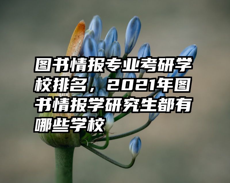 图书情报专业考研学校排名,2021年图书情报学研究生都有哪些学校