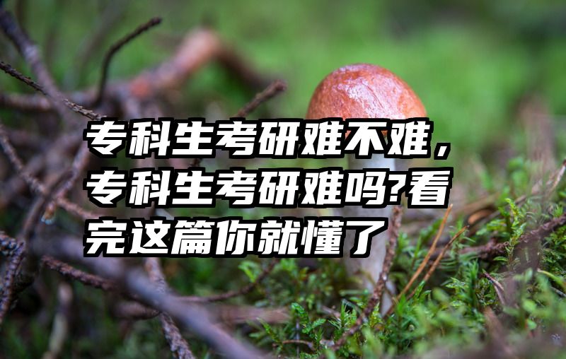 专科生考研难不难，专科生考研难吗?看完这篇你就懂了