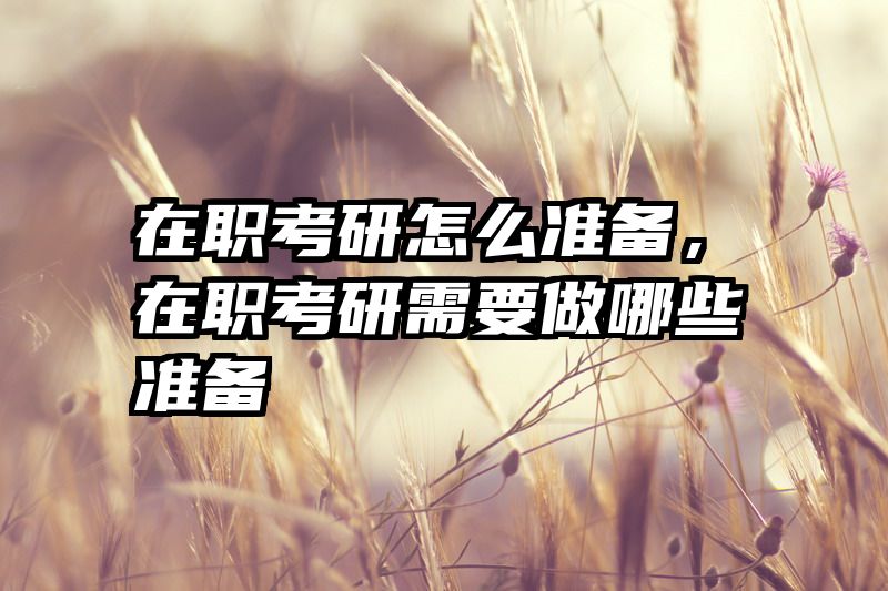 在职考研怎么准备,在职考研需要做哪些准备