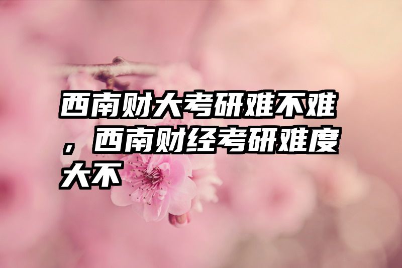 西南财大考研难不难，西南财经考研难度大不