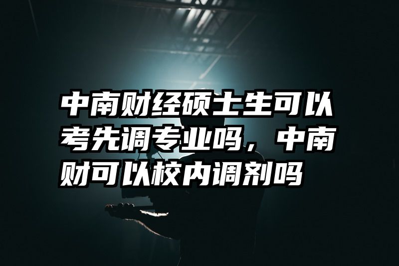 中南财经硕士生可以考先调专业吗,中南财可以校内调剂吗