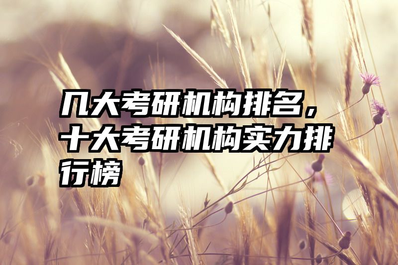 几大考研机构排名,十大考研机构实力排行榜
