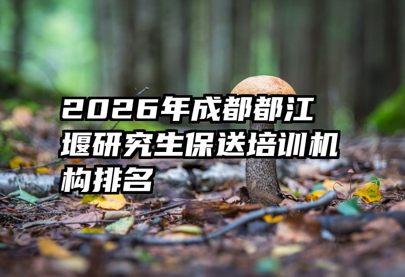 2026年成都都江堰研究生保送培训机构排名