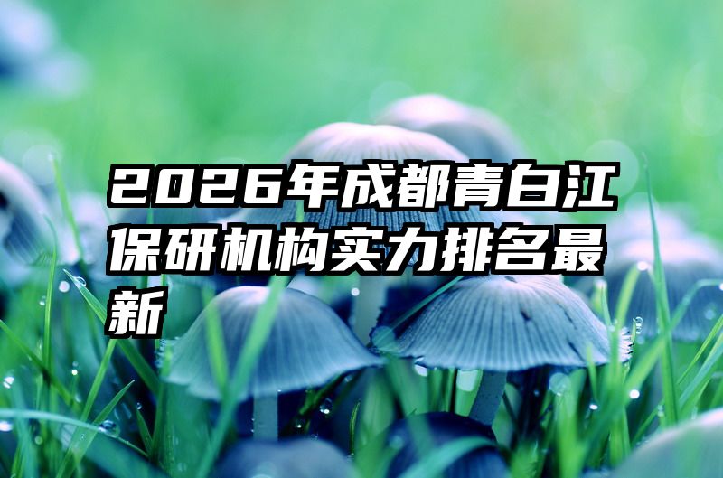 2026年成都青白江保研机构实力排名最新