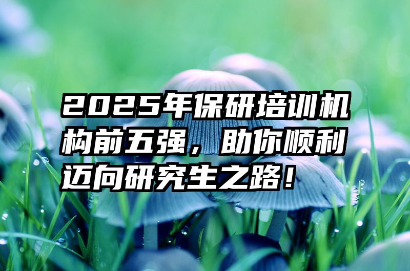 2025年保研培训机构前五强,助你顺利迈向研究生之路!