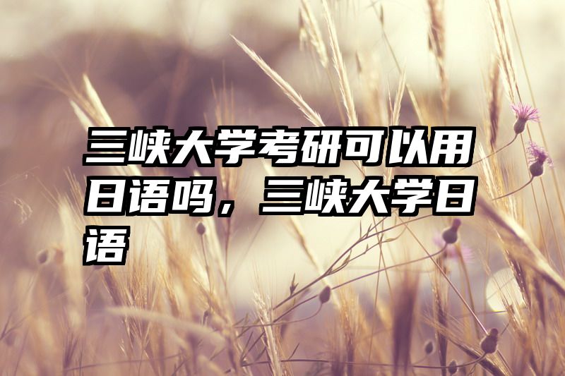 三峡大学考研可以用日语吗，三峡大学日语