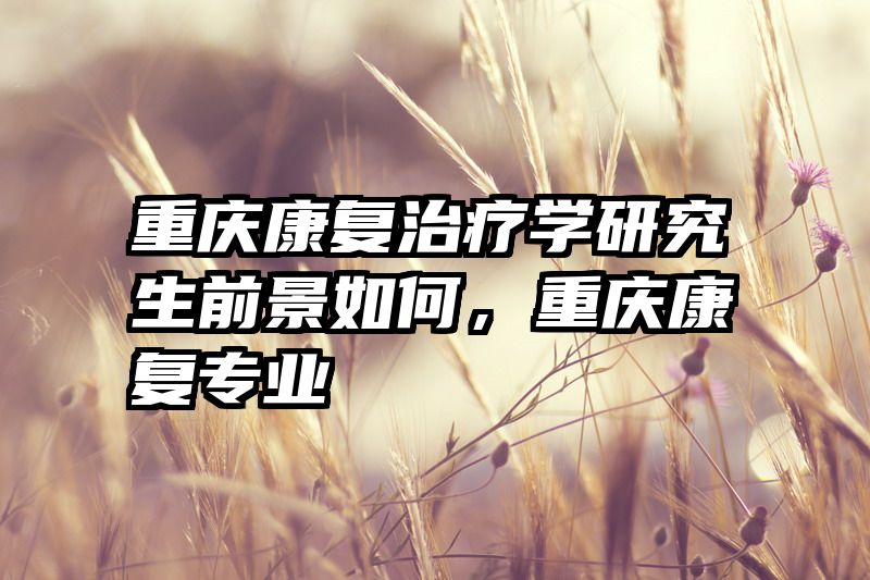 重庆康复治疗学研究生前景如何,重庆康复专业