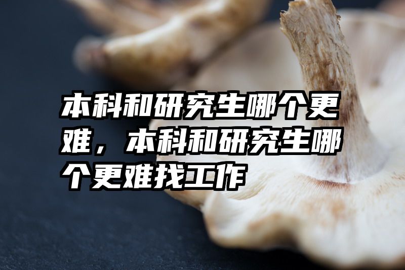 本科和研究生哪个更难,本科和研究生哪个更难找工作