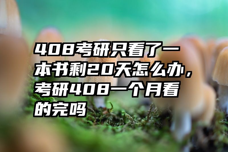 408考研只看了一本书剩20天怎么办，考研408一个月看的完吗