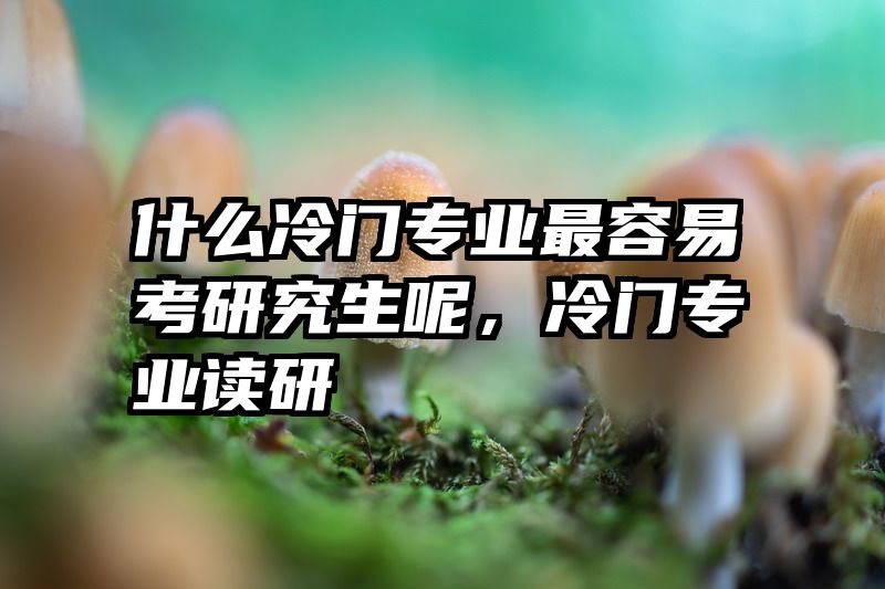 什么冷门专业最容易考研究生呢，冷门专业读研