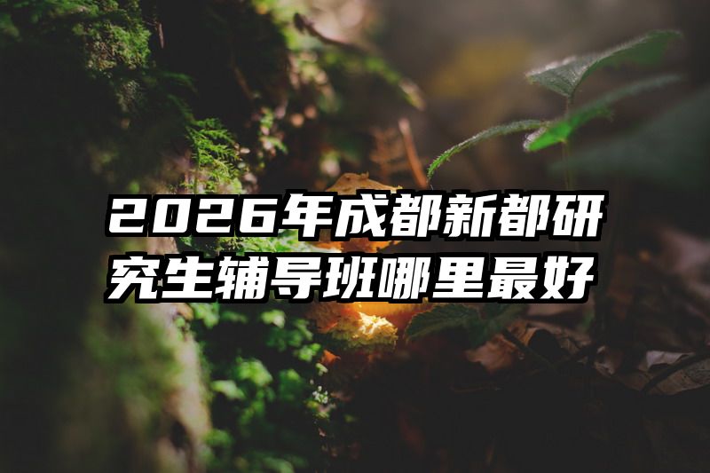 2026年成都新都研究生辅导班哪里最好