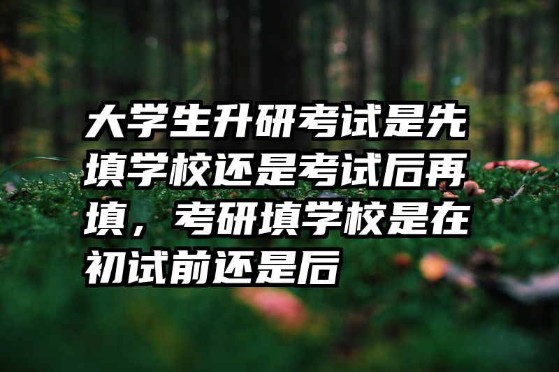 大学生升研考试是先填学校还是考试后再填，考研填学校是在初试前还是后