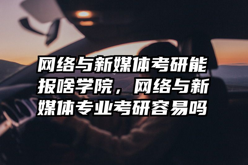 网络与新媒体考研能报啥学院，网络与新媒体专业考研容易吗