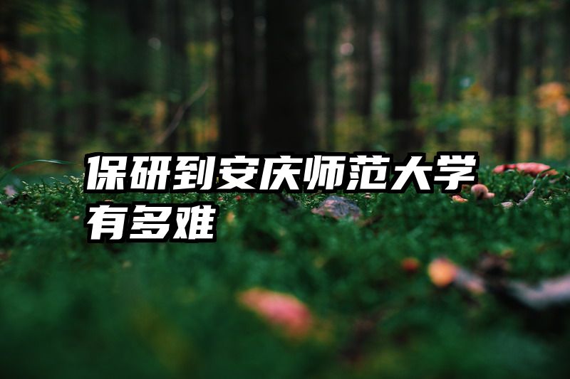 保研到安庆师范大学有多难
